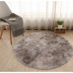 พรมปูห้องนอน ห้องนั่งเล่น ทรงกลม (150*150 CM) สีน้ำตาล